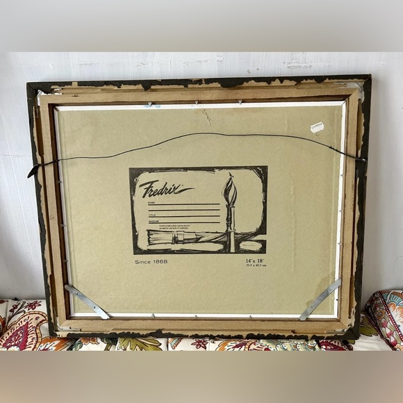 Vintage Oil Painting On Board Scenic Mountains Framed Canvas 14” x 18” Signed - Picture 2 of 11